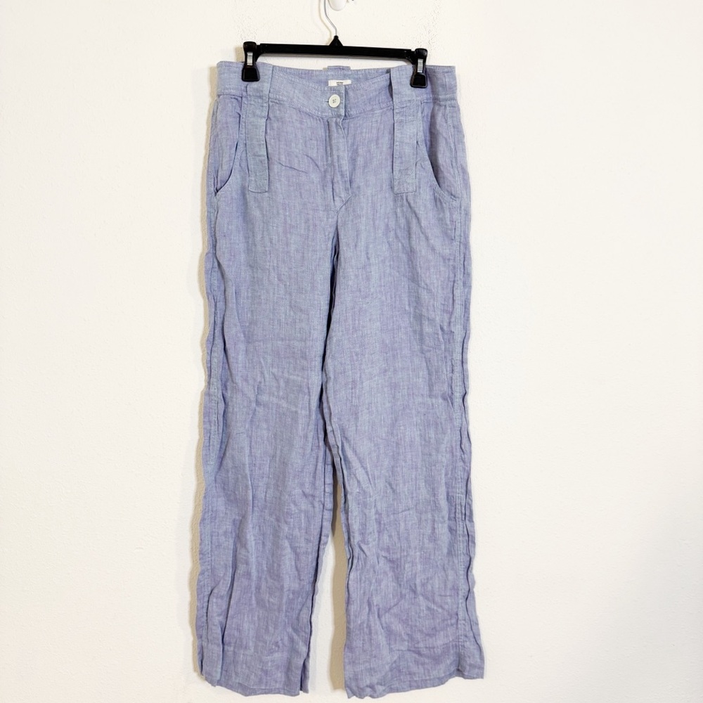 J. Crew X Maryam Nassir Zadeh linen Trouser Blue Purple Dual-tone Pants - Picture 2 of 5